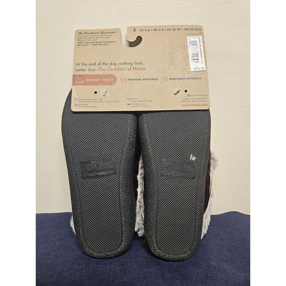 Dearfoams Womens Memory Foam Purple Quilted Clog Slippers Small 5-6 NEW - Picture 8 of 13